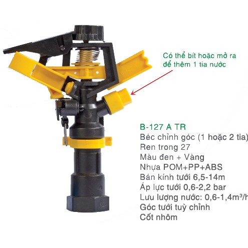 BB-127 A TR - BÉC CHỈNH GÓC (1 HOẶC 2 TIA) RT 27