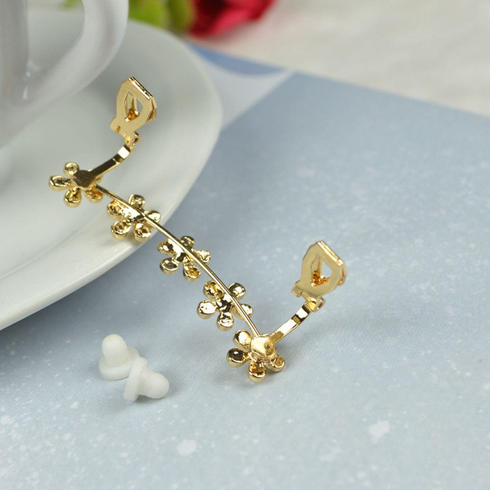 ROSE 1 / 1 Cặp Bông Tai Kẹp Vành Tai Hình Bướm Đính Pha Lê Lấp Lánh