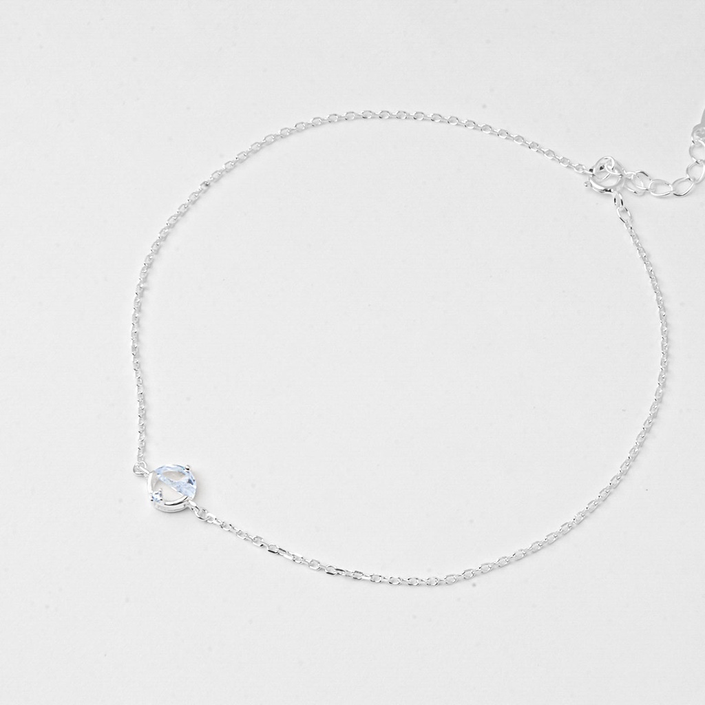 Lắc Chân Bạc 925- Thiết Kế Đính Gem Cz Sang Trọng-KaT Jewelry