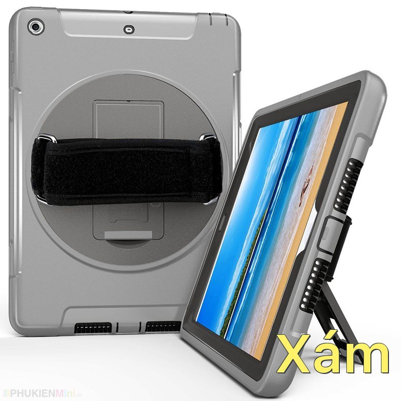 Ốp chống sốc có mâm xoay 360 cầm tay kèm chân chống, dây đeo vai cho iPad 9.7 2017 / 9.7 2018 | BigBuy360 - bigbuy360.vn