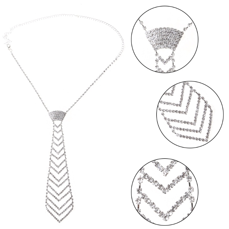 Vòng cổ Mặt Hình Cà Vạt Đính Đá Lấp Lánh Sang Trọng