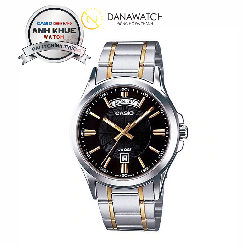 Đồng Hồ Nam Casio Chính hãng MTP-1381G-1AVDF Dây Kim Loại 40mm