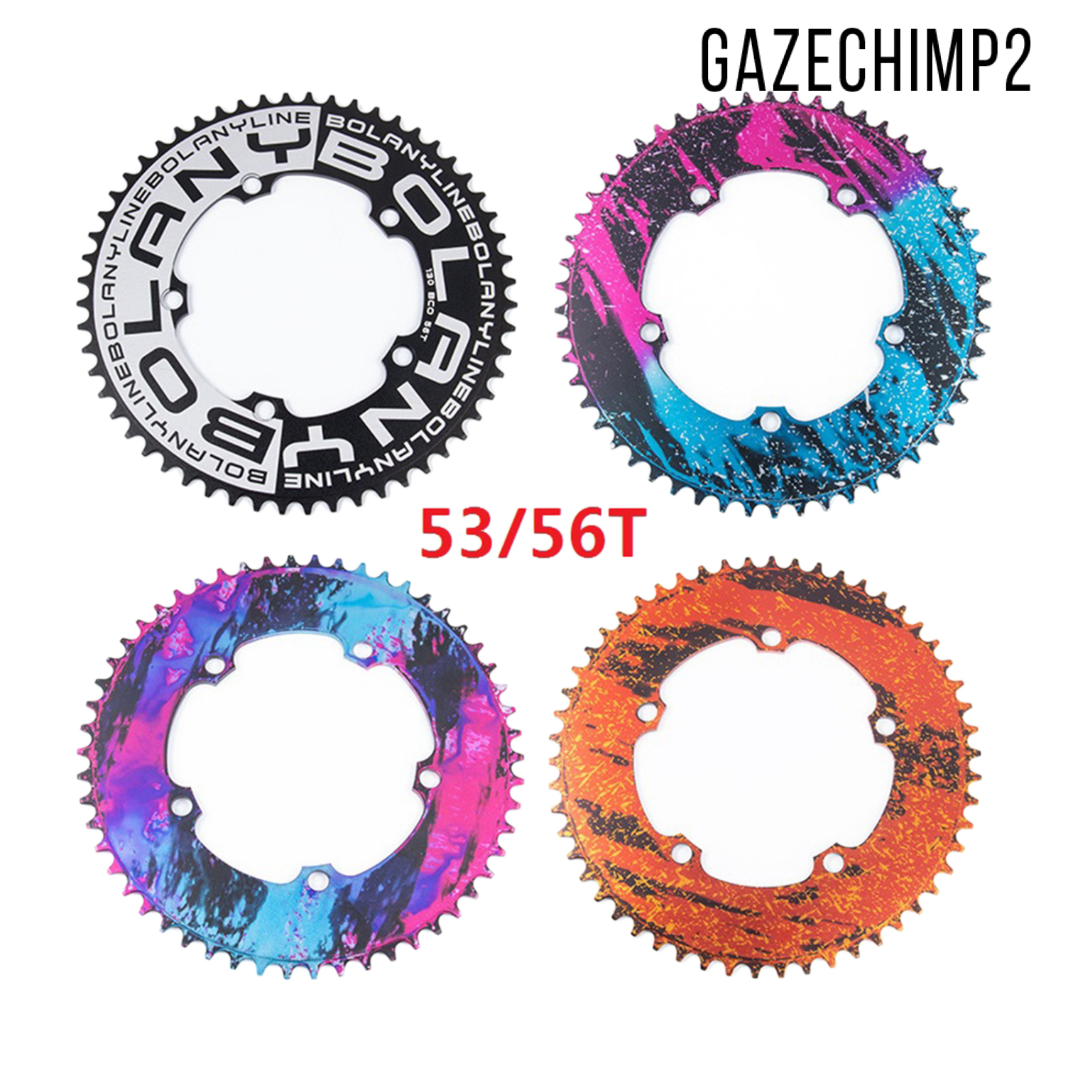 [GAZECHIMP2]Bike Chainring Single Speed Road 54T/56T BCD130 Sprocket Refit Chainwheel