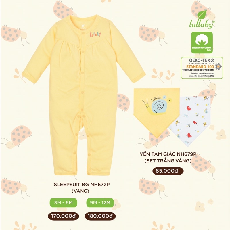 [LULLABY 2021] Body dài sleepsuit NH601P và NH602P