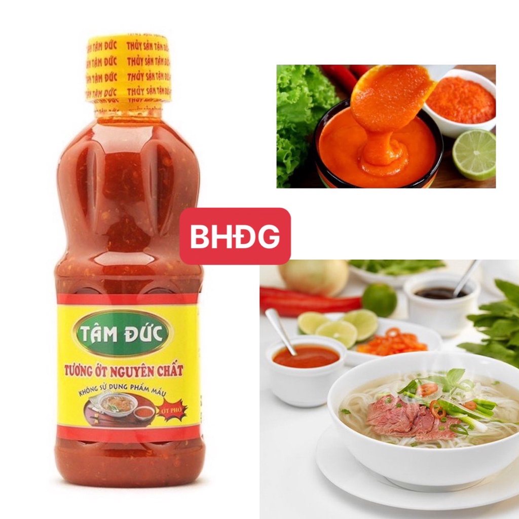 Tương ớt nguyên chất Tâm Đức, chai nhựa, trọng lượng 250ml