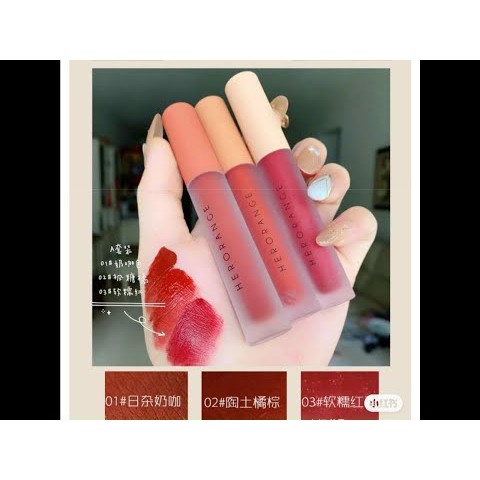 Set 3 Cây Son Kem Lì Herorange Fluffy Lip Glaze | BigBuy360 - bigbuy360.vn