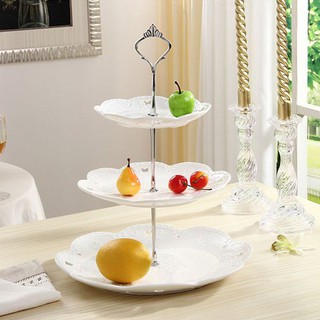 Khay để bánh kẹo, hoa quả 3 tầng tròn
