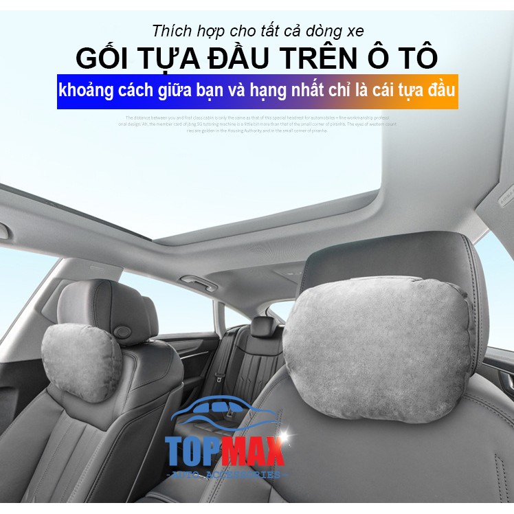 Gối Tựa Đầu Xe Hơi Cao Cấp Da Lộn MayBach - Chất liệu nhung