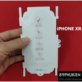 Miếng dán PPF loại xịn phủ full 99% lưng viền chống trầy xước mặt sau IPhone XR