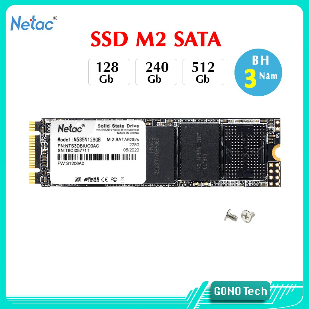 Ổ cứng SSD M2 SATA Netac N535N M.2 2280 | 128GB 256GB 512GB 120Gb 240Gb