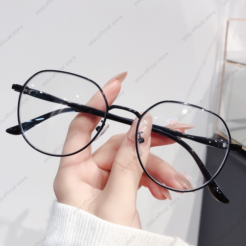 Mắt kính gọng kim loại tròn chống bức xạ máy tính cao cấp