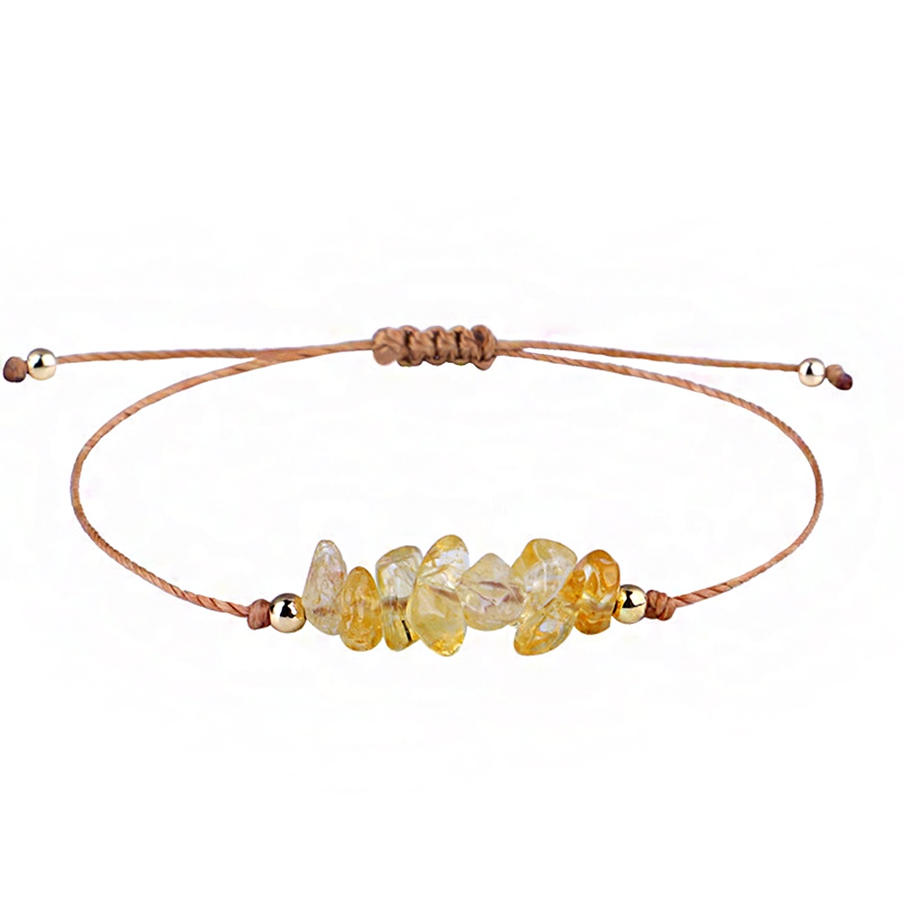Vòng Tay Dây Sáp Đính Đá Mắt Hổ Thạch Anh Tím Phong Cách Bohemian Phổ Biến