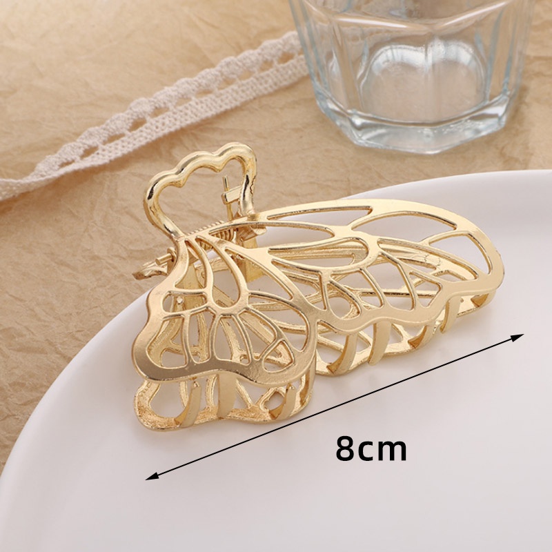 Kẹp Tóc Móng Vuốt Lớn Bằng Hợp Kim Màu Vàng Dễ Thương Dễ Phối Đồ Cho Nữ