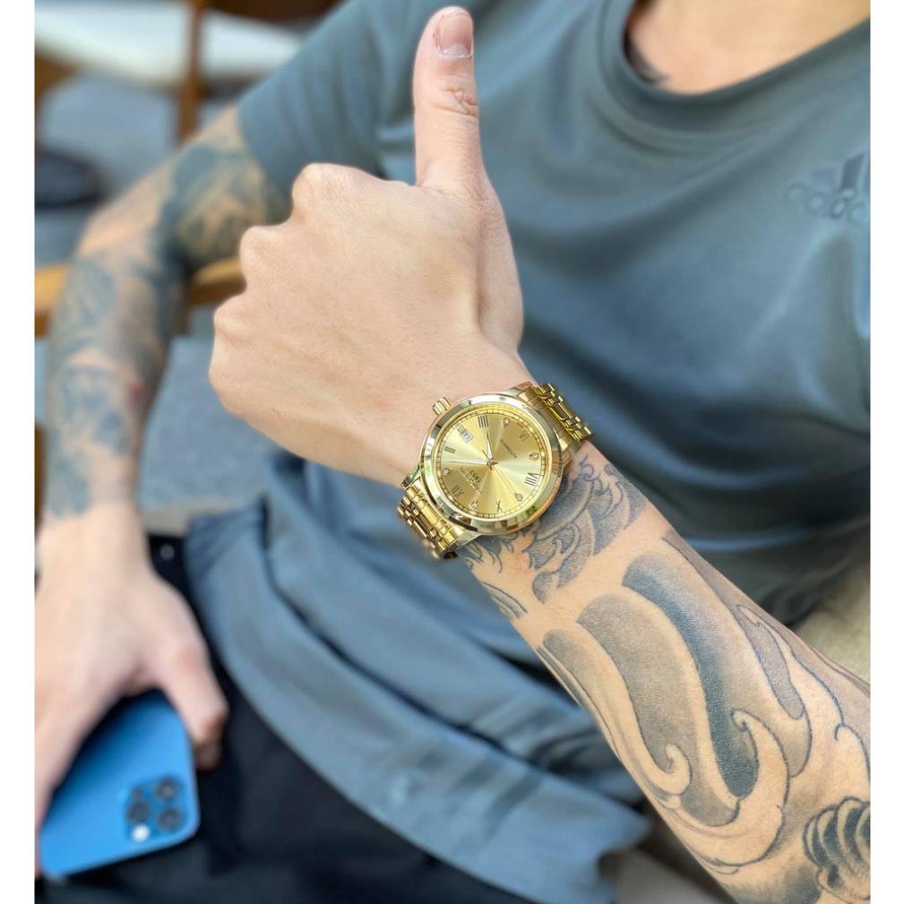 Đồng Hồ Nam Cơ Automatic Fngeen Máy Nhật Mặt Kính Chống Xước Dây Kim Loại Có Lịch Ngày- Mã 6035