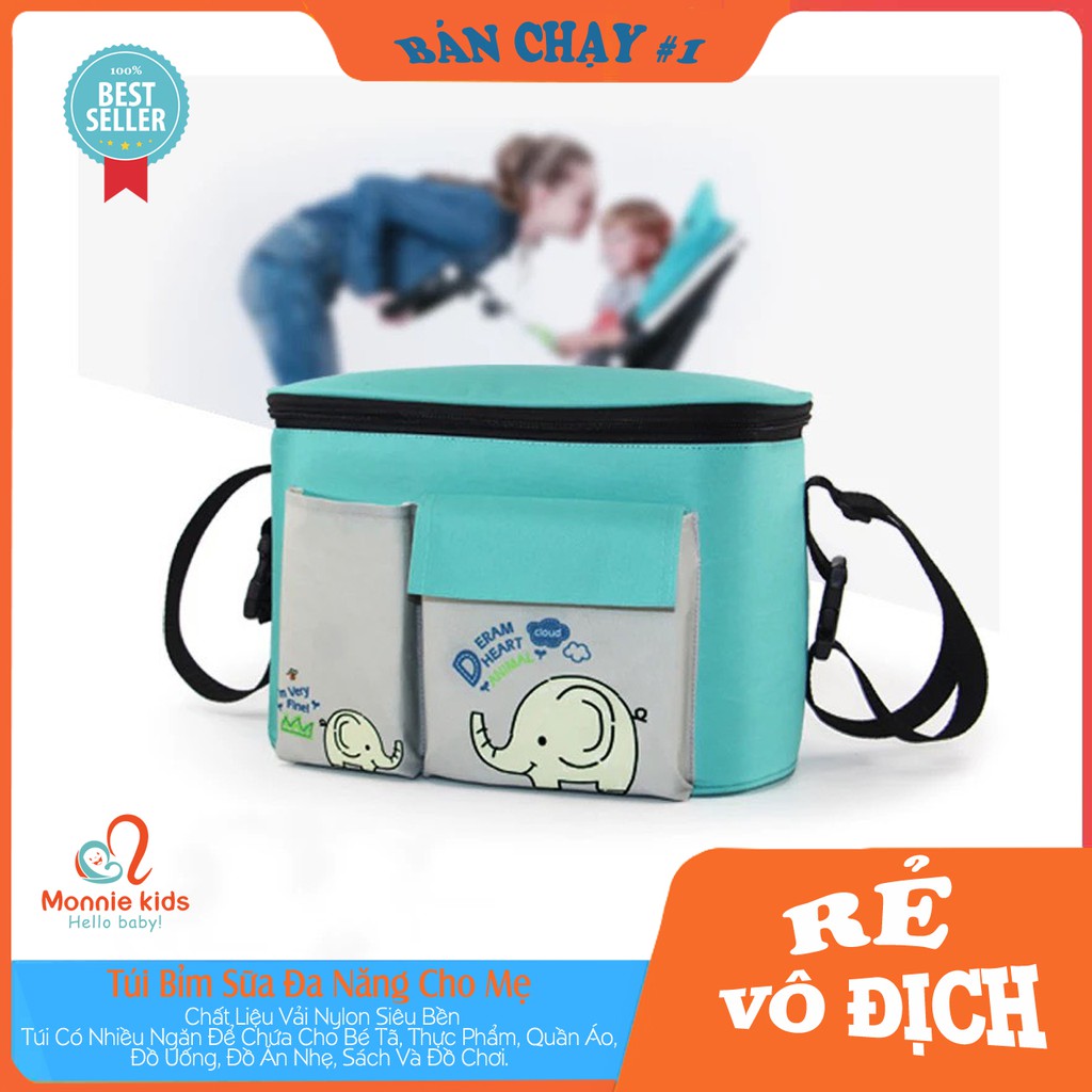 Balo cho mẹ bỉm sữa mini đa năng INNOVA, túi xách đựng đồ cho mẹ và bé - Monnie Kids