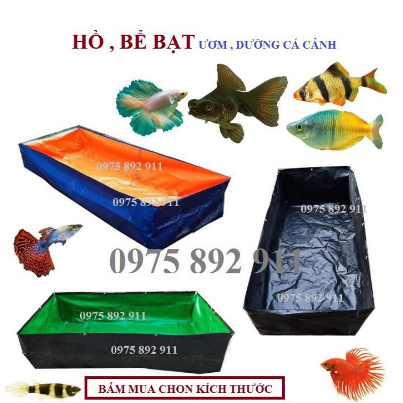 Bể cá cảnh mini bằng bạt 100cmx50cmx20cm