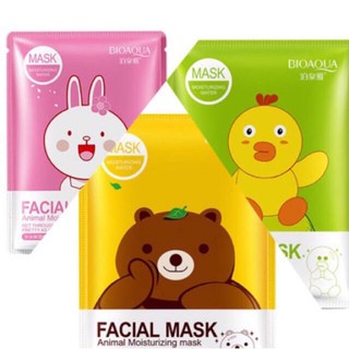 Combo 10 Miếng Mặt Nạ Facial Mask Gấu Thỏ Vịt Bioaqua Xóa Nhăn Chống Lão Hóa Tăng Đàn Hồi