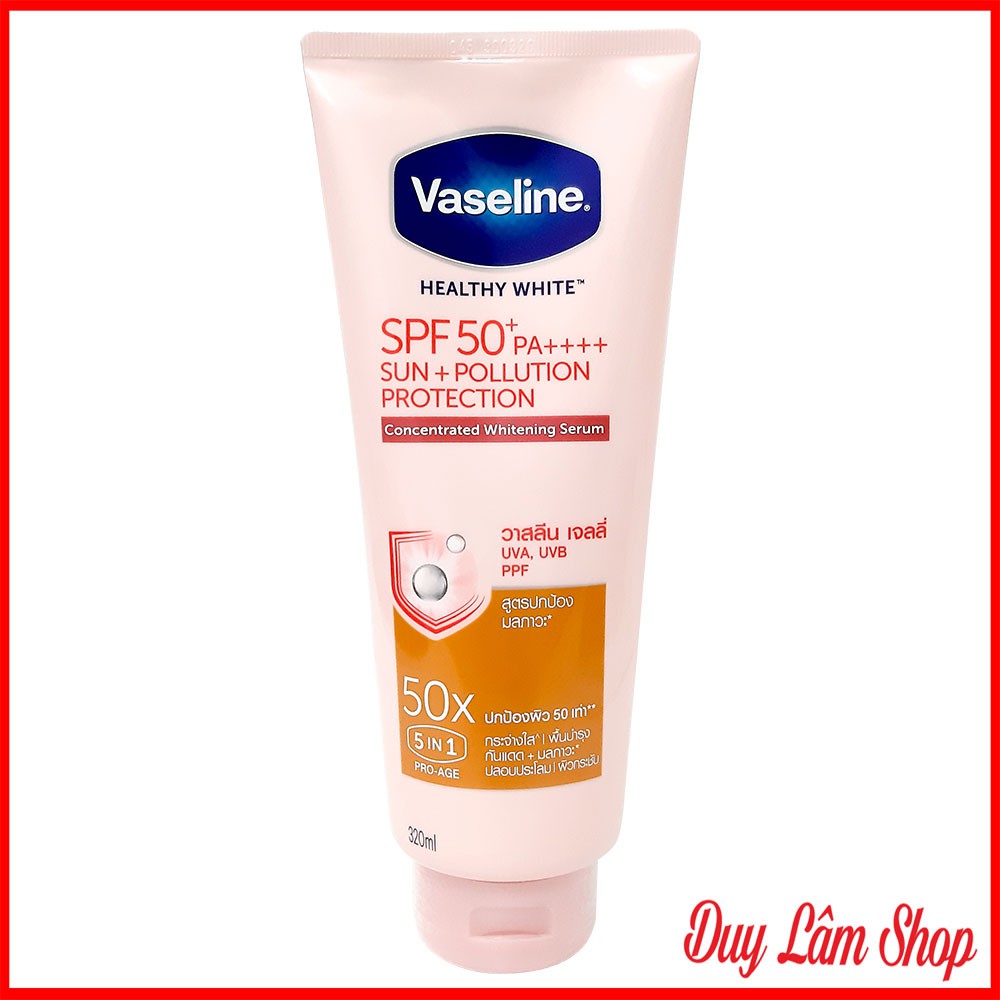 Combo dưỡng trắng da Vaseline 50X và viên kích trắng Alpha Arbutin