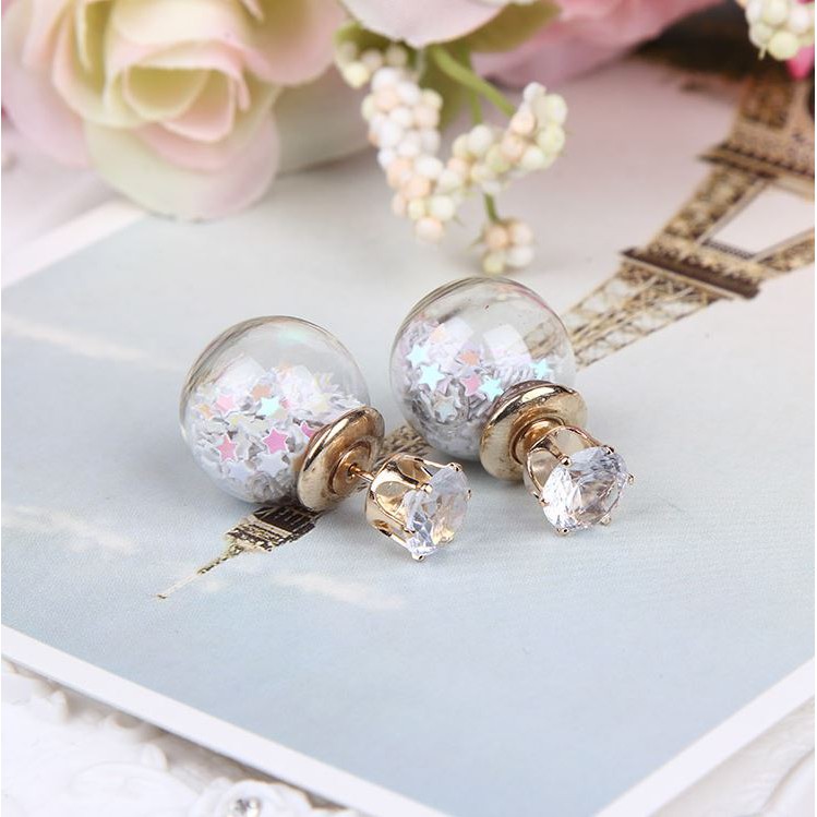 Bông tai thủy tinh cao cấp zircon i08