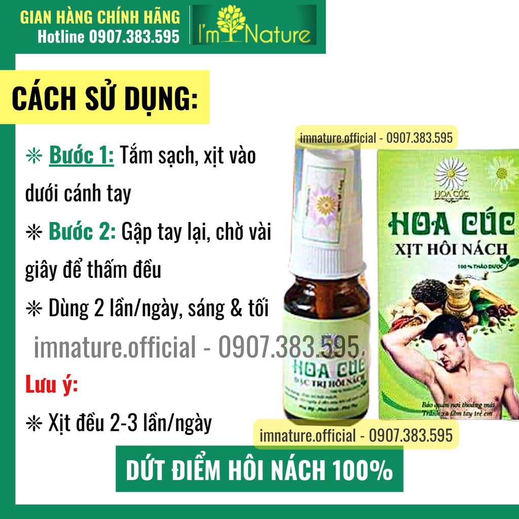 Xịt Hôi Nách Hoa Cúc Chính Hãng 10ml - Triệt Thâm - Ngăn Tiết Mồ Hôi - Hôi Nách Lâu Năm