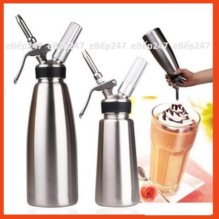 Bình xịt kem tươi Cream Whiper Mosa 0.5L, 1L hàng nhập khẩu chính hãng, chất liệu inox cao cấp siêu bền - eBếp247