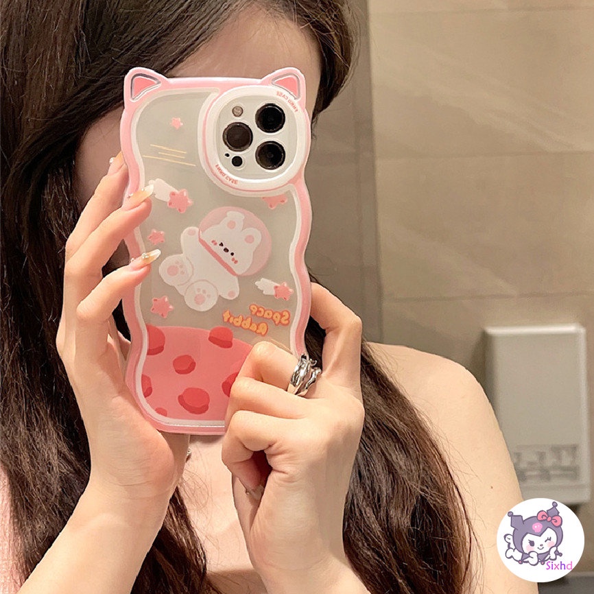 Ốp Lưng Điện Thoại cho iPhone 14 13 12 11 Pro Max SE2020 X XR Xs Max 7 8 6 6s Plus sixhd Ốp Điện Thoại Mềm Họa Tiết Tai Thỏ Gấu Dễ Thương Cho