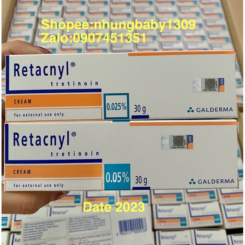 Retacnyl Tretinoin 0.025% - 0.05% (30g) chống lão hoá,mụn da sần sùi | BigBuy360 - bigbuy360.vn