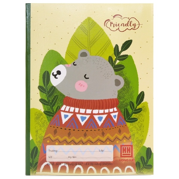 Vở Class Friendly Animal - 4 Ô Ly 96 Trang ĐL 100g/m2 - Hồng Hà 0419