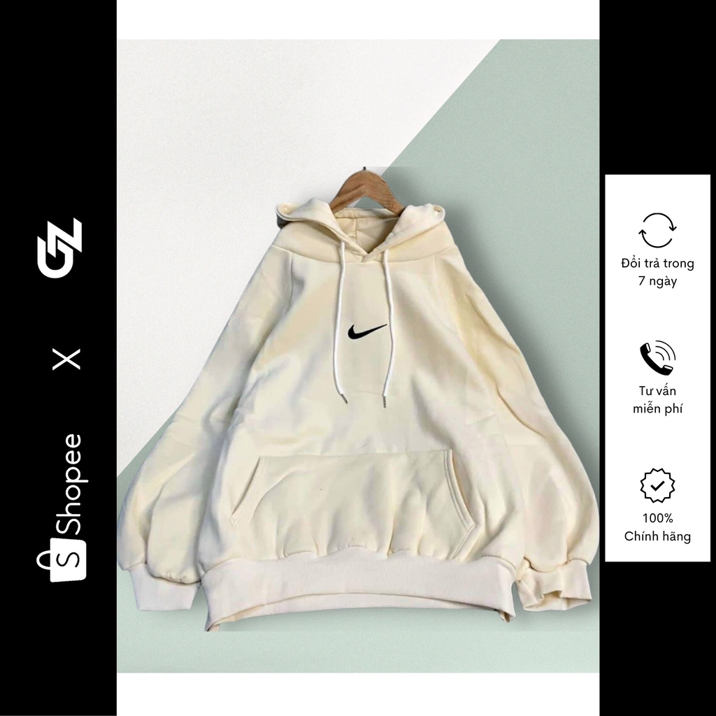 Áo hoodie Nike chính hãng dài tay có mũ tick thêu xịn chất nỉ dày GZ Store GZHD055
