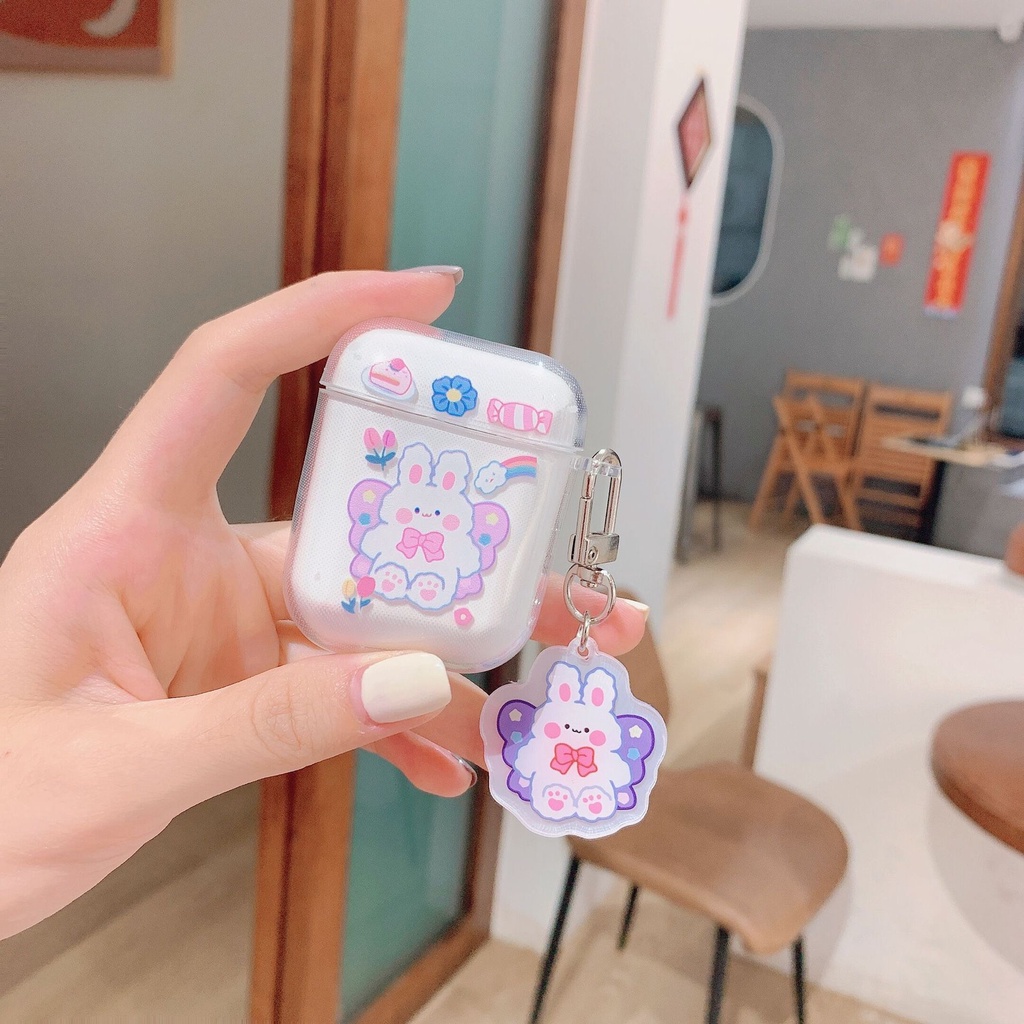 Vỏ bảo vệ tai nghe bluetooth Airpods bằng Sillicone dẻo, ốp Case cute, Airpods 2/pro -NUTACASE