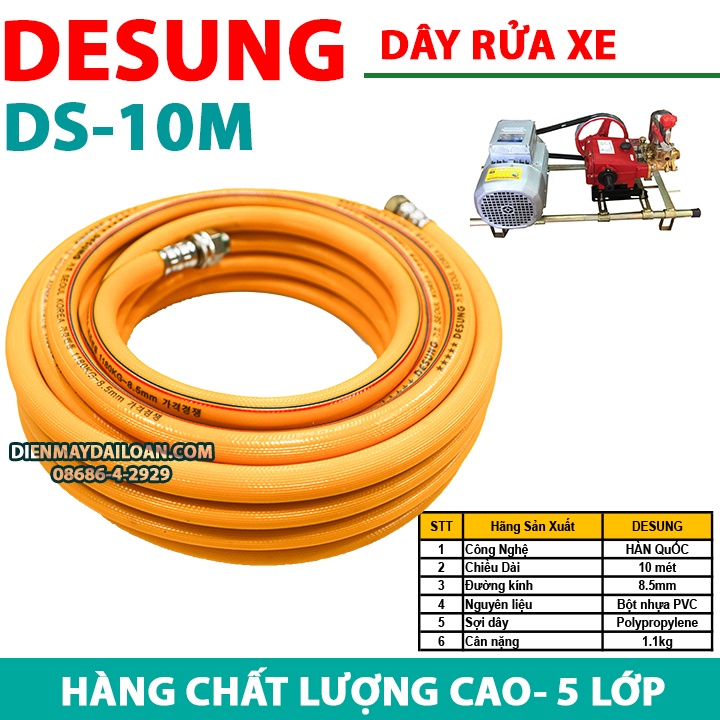 Dây rửa xe áp lực cao DESUNG YAMAHA BOSCH - Đủ kích thước
