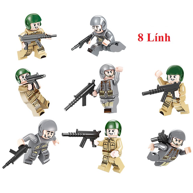 [1078 CHI TIẾT] BỘ ĐỒ CHƠI XẾP HÌNH LEGO XE TĂNG, XE BỌC THÉP, XE PHÁO, Lego Quân Đội – 26 Tạo Hình