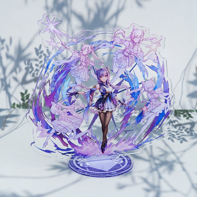 Mô hình standee Genshin Impact 50 mẫu Shogun Amber Venti Babara, tượng mica acrylic genshin impact 14 cm