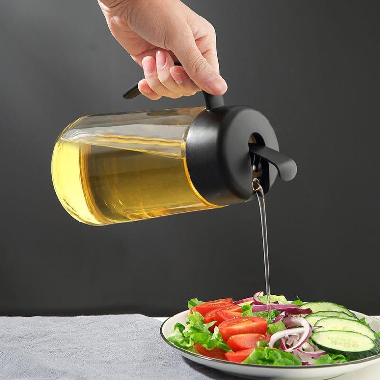 Bình thuỷ tinh đựng dầu ăn/ giấm cỡ lớn tự động đóng mở chống tràn cao cấp tiện dụng dành cho nhà bếp