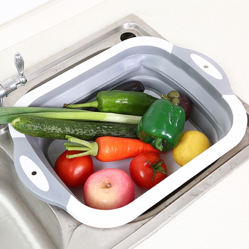 Chậu, thau kiêm thớt đa năng gấp gọn tiện dụng 3 trong 1 kích thước 30 x 40cm - Tee &amp; Mee