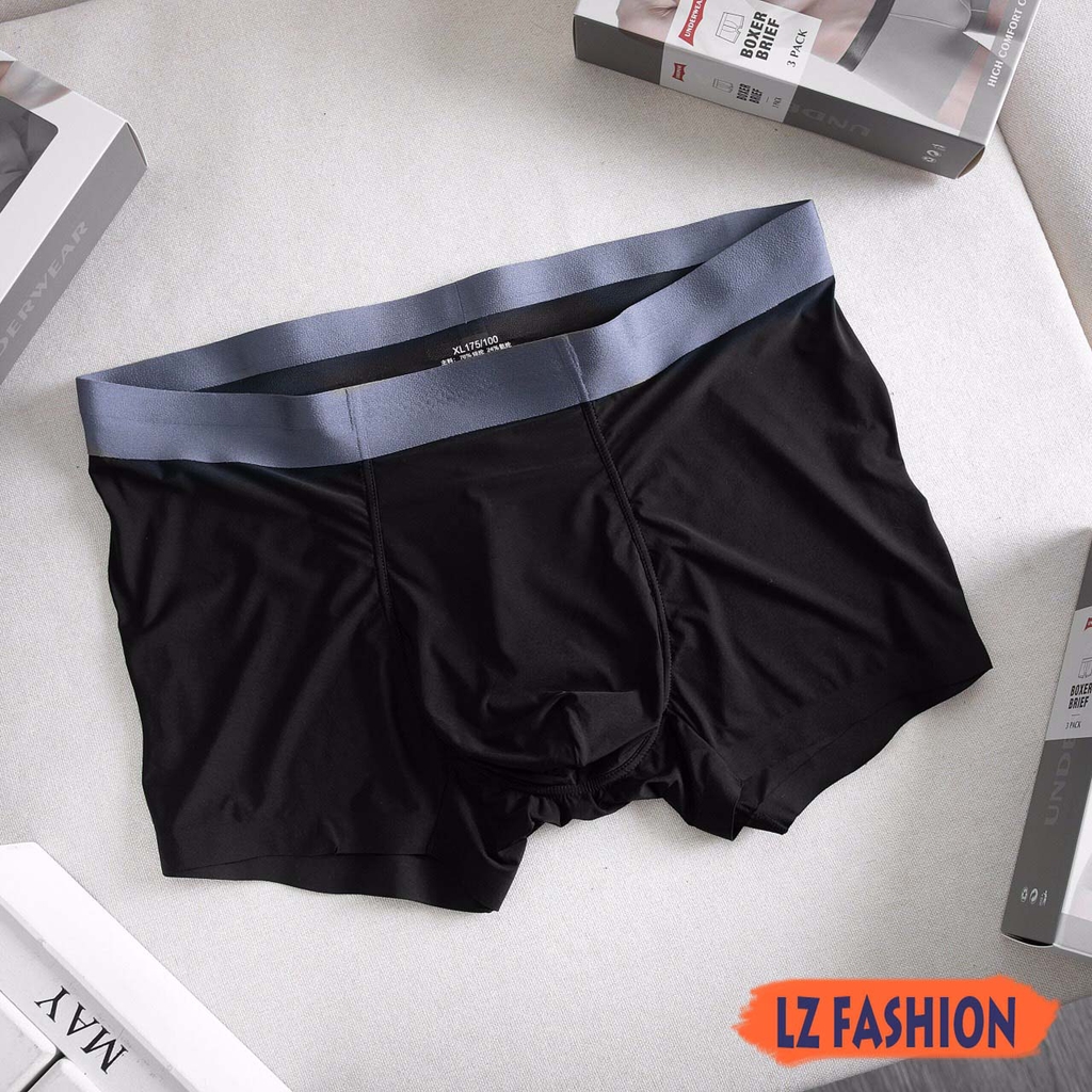 HỘP 3 QUẦN LÓT BOXER NAM TRƠN CHẤT COTTON BO LƯNG THOẢI MÁI, 3 MÀU NGẪU NHIÊN - LZ FASHION - QS015