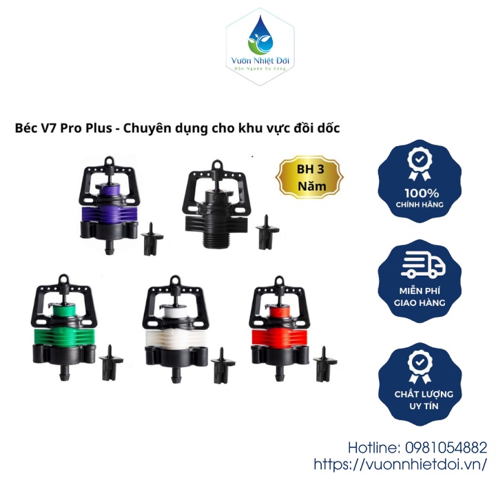 Bộ 10 béc Bù Áp V7 Pro Plus Chuyên Dụng Cho Khu Vực Đồi Dốc - BH 3 Năm