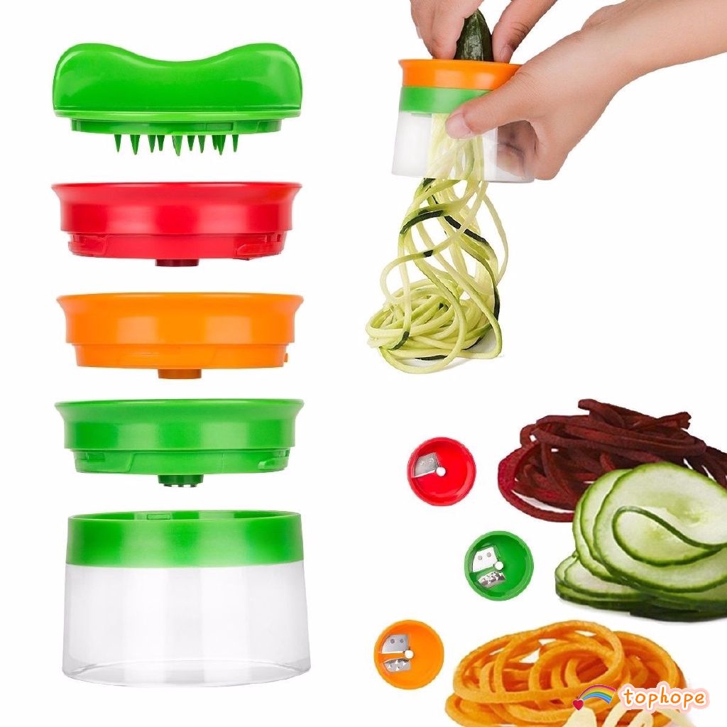 Spiral Slicers Vegetable Spiralizer Good Grips 3-Blade Hand-Held Spiralizer Tophope