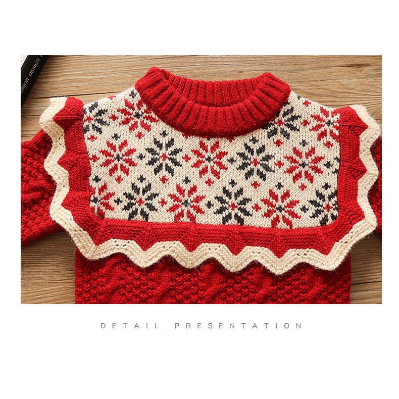 Áo sweater Giáng Sinh thời trang mùa đông ấm áp cho bé gái 2021