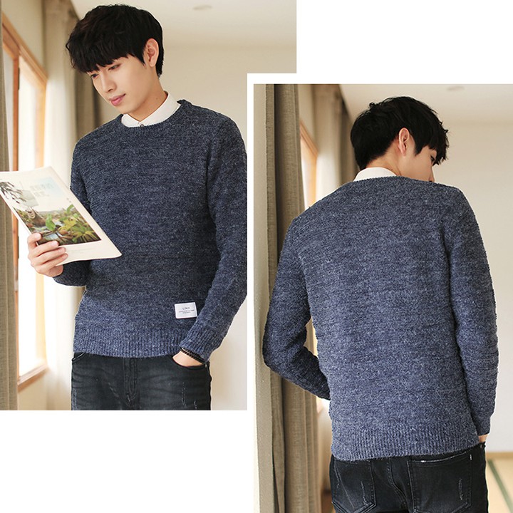 Áo len dệt kim cổ tròn dày mặc ấm - Mã số: AL1702