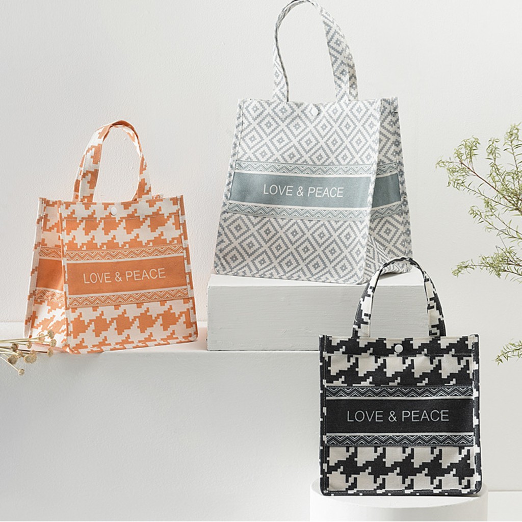 Túi đựng cơm trưa, túi đựng thức ăn Vintage cao cấp chất liệu chống thấm nước, có 2 kích thước để lựa chọn-LP