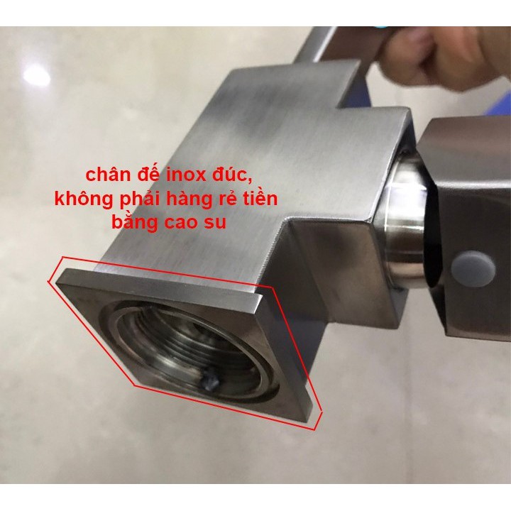 Vòi rửa chén nóng lạnh inox 304 Astosi xoay 360 Chống Han Gỉ gắn chậu Quay được 2 hộc chậu vòi Chén Vuông dẹt