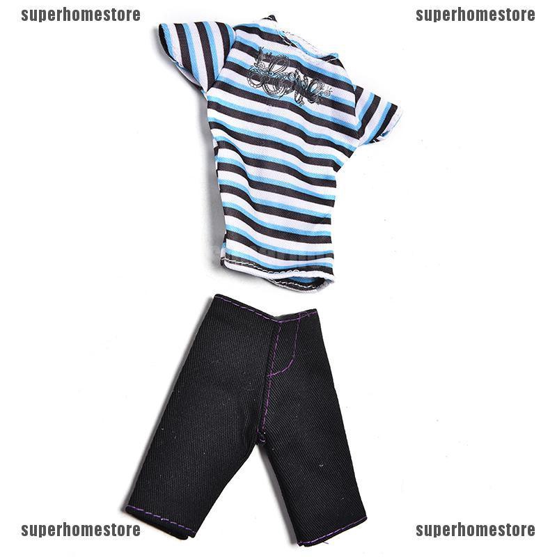 Set Áo Sọc Ngang + Quần Short Thời Trang Cho Búp Bê Ken