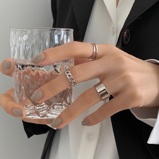 set nhẫn 3 chiếc phong cách unisex , combo 3 nhẫn hàn quốc
