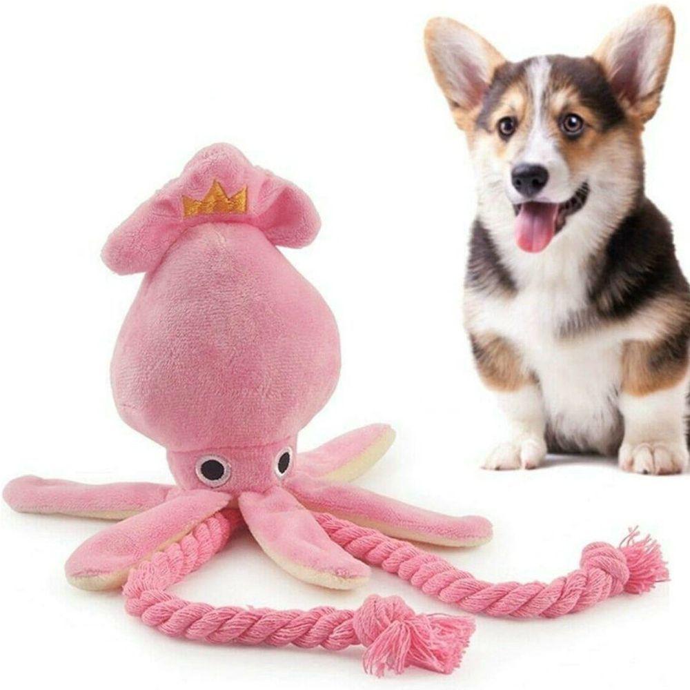 Đồ Chơi Gặm Nướu Hình Chú Mực Nhồi Bông Dễ Thương Cho Cún Cưng LAYOR1