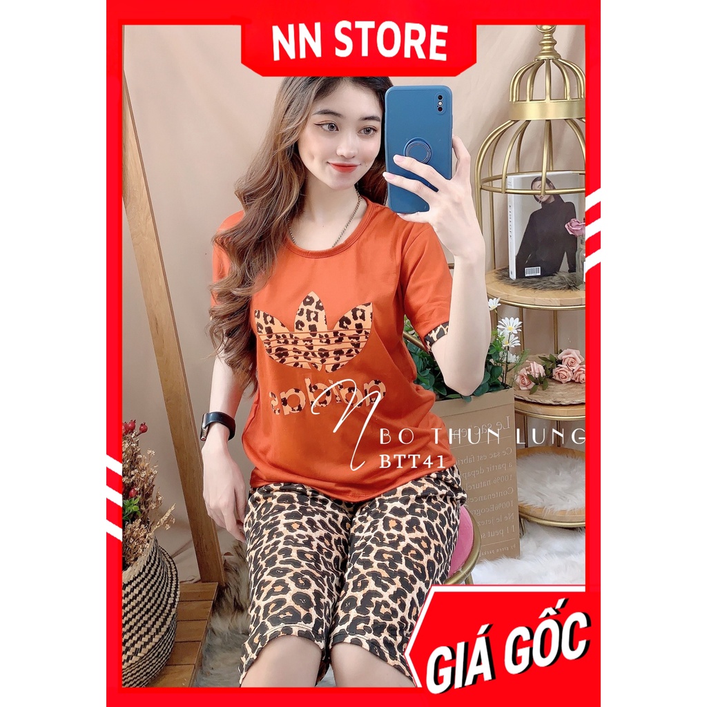 Đồ bộ nữ mặc nhà chất thun mềm mịn mát in hình bò sữa in hoạt hình dễ thương BTT thun lửng tổng hợp