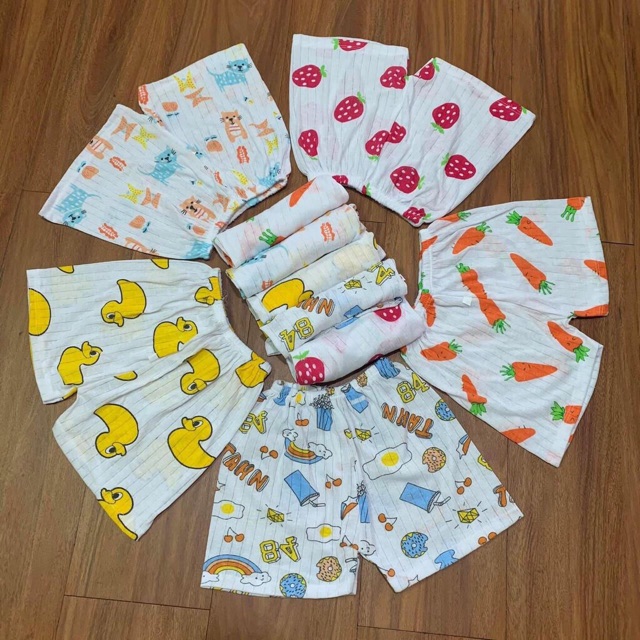 Sét 10 quần cotton giấy cho bé loại đẹp