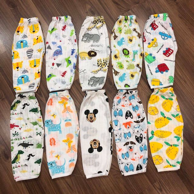 Combo 10 quần cotton giấy hình chụp thật