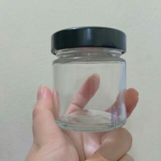 Hũ thuỷ tinh nắp thiếc 100ml làm sữa chua, bánh flan, chưng yến, đựng bột, mứt (màu nắp đen)