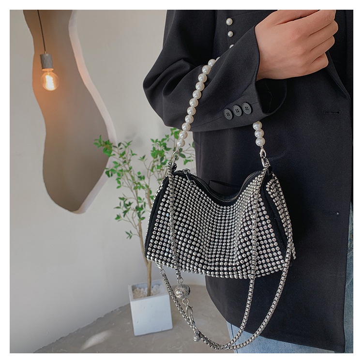 Túi Xách JASMIN NOIR Mềm Mại Đính Ngọc Trai Thời Trang Cho Nữ